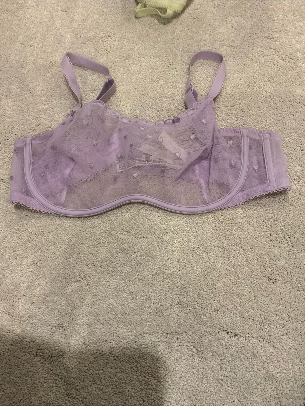 PINK Victoria's Secret Lavender Heart Mesh Underwire Bra